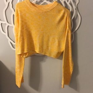 yellow cropped h&m sweater